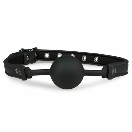 EasyToys silikonski kuglični gag podesiva traka crni udoban dizajn