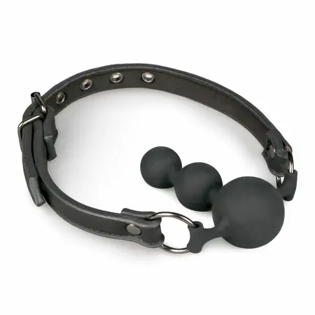 EasyToys silikonski perlasti gag podesiva traka crni 8718627528235