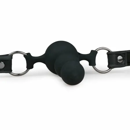 EasyToys silikonski perlasti gag podesiva traka crni 8718627528235