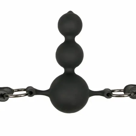 EasyToys silikonski perlasti gag podesiva traka crni 8718627528235