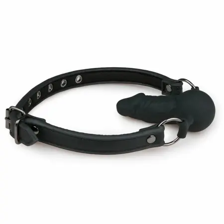 EasyToys silikonski sistem kuglični gag podesiv 60 cm crni 9,5 cm umetljivo