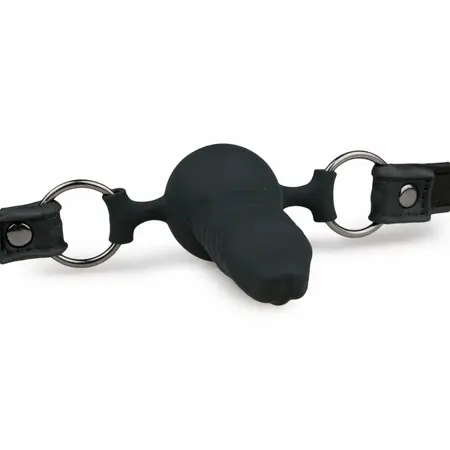 EasyToys silikonski sistem kuglični gag podesiv 60 cm crni 9,5 cm umetljivo