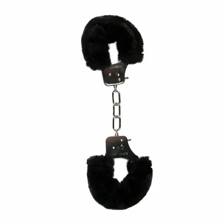 EasyToys meke plišane lisice za vezivanje crne podesive zaključavanje