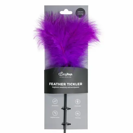 EasyToys Feather Tickler Long Handle Purple - Soft Touch Accessory