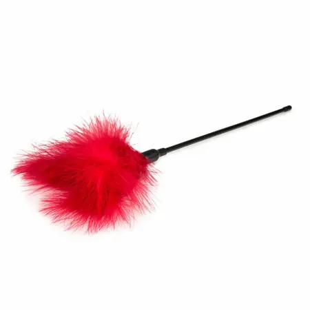 EasyToys crveni pernati tickler - duga ručka senzualni dodatak