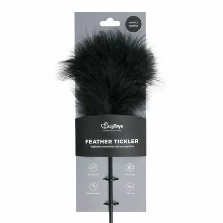 Ouch! Dugi pernati tickler crni - precizni senzualni dodatak