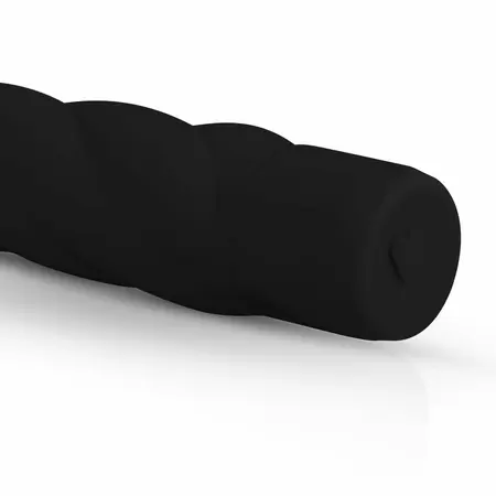 Dream Toys crni baršunasti silikonski masažer sa rebrastom površinom 19 cm