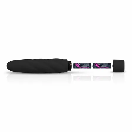 Dream Toys crni baršunasti silikonski masažer sa rebrastom površinom 19 cm