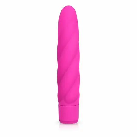 EasyToys Pink Silicone Intimate Massager with Twisted Shaft 18 cm
