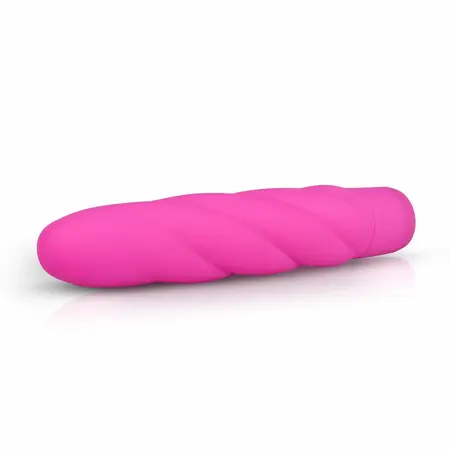 EasyToys Pink Silicone Intimate Massager with Twisted Shaft 18 cm