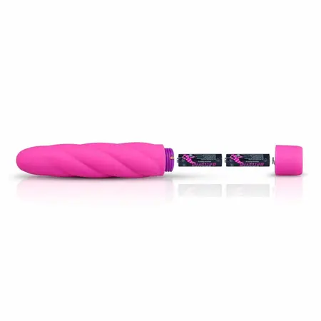 EasyToys Pink Silicone Intimate Massager with Twisted Shaft 18 cm