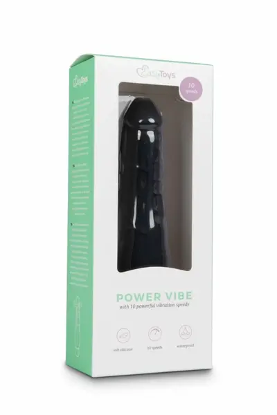 EasyToys Silicone Vibrator Black - Textured Surface, Adjustable Vibration