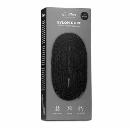 EasyToys Uže 10m Crno - Izdržljivo Mekano Najlonsko Uže za Vezivanje