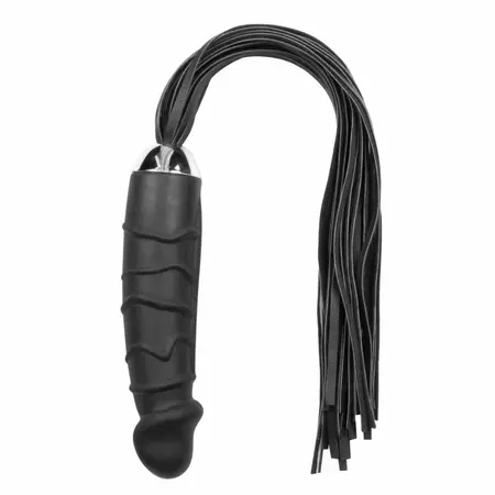 EasyToys Silikonski Impact Flogger sa Anatomskim Hvatom Crni 37cm