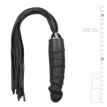 EasyToys Silikonski Impact Flogger sa Anatomskim Hvatom Crni 37cm
