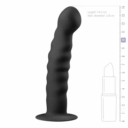 EasyToys Silikonski Intimni Uređaj Crni sa Usisnom Podlogom 18 cm
