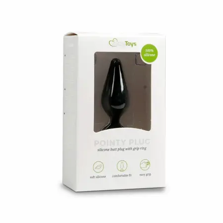 EasyToys Silikonski Čep Srednji sa Prstenom za Povlačenje - Crni, Ergonomski Dizajn