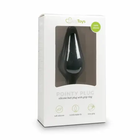 EasyToys Silikonski Crni Čep sa Prstenom za Povlačenje - Mali, Ergonomski Dizajn