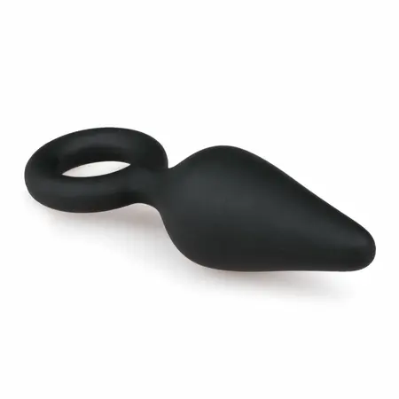 EasyToys Silikonski Crni Čep sa Prstenom za Povlačenje - Mali, Ergonomski Dizajn