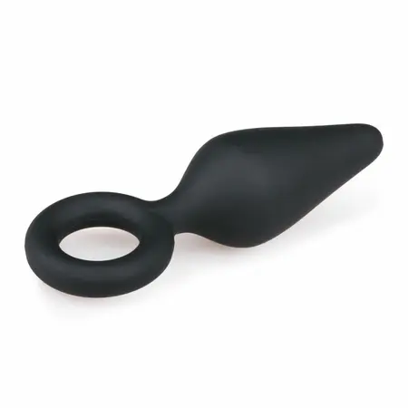 EasyToys Silikonski Crni Čep sa Prstenom za Povlačenje - Mali, Ergonomski Dizajn