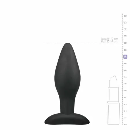 EasyToys Silikonski Analni Čep Srednji Crni - Fleksibilan Ergonomski Model