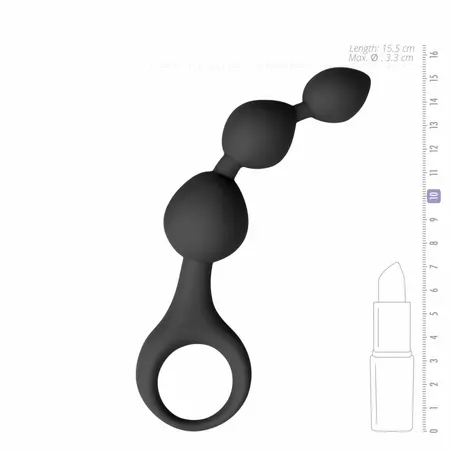 EasyToys Silikonski Prostate Model sa Rastućim Kuglicama, Crni, 20 cm