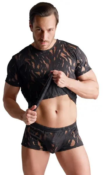 Svenjoyment M. Pants 3XL crne muške pantalone sa burnout efektom i udobnim krojem