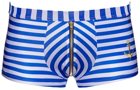 Svenjoyment muške seksi pantalone S plavo bele pruge sa vezenim sidrom
