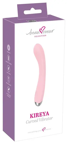 beau coeur Kireya Curved Vibra silikonski intimni masažer 20.3 cm ljubičasti