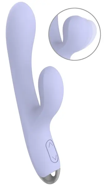 beau coeur Rivano zakrivljeni rabbit vibrator, dva motora, mekani silikon, 20.4 cm