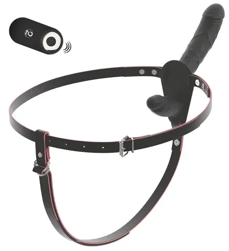 You2Toys RC vibrirajući dupli strap-on podesivi silikonski crni