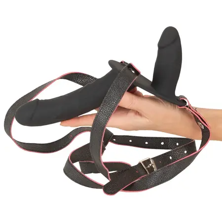 You2Toys RC vibrirajući dupli strap-on podesivi silikonski crni