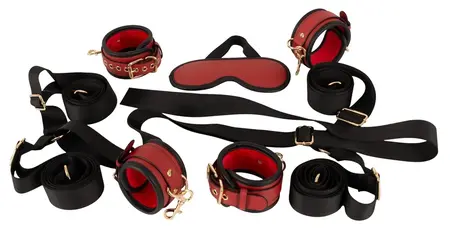 Bad Kitty set za vezivanje ispod kreveta crno crveni podesivi set od 6 delova