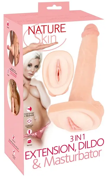 Nature Skin 3u1 sistem za produžavanje, anatomski intimni uređaj, 31cm, TPE