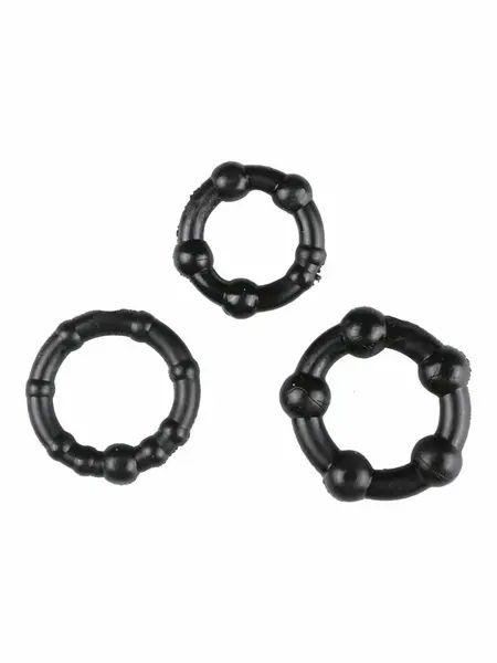 Performance Set of 3 Black Flexible Intimate Support Rings - Assorted Sizes