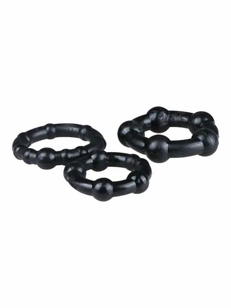 Performance Set of 3 Black Flexible Intimate Support Rings - Assorted Sizes