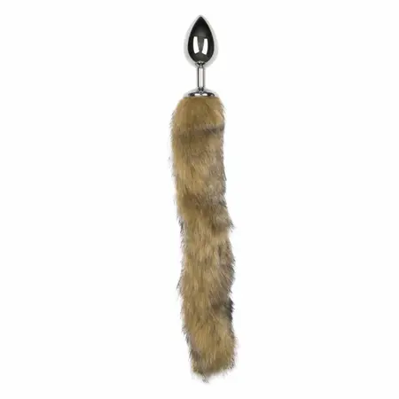 EasyToys Aluminijumski lisičji rep čep Srebrni veštačko krzno 40cm