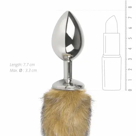 EasyToys Aluminijumski lisičji rep čep Srebrni veštačko krzno 40cm