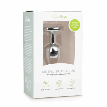 EasyToys Aluminijumski čep Srčani kristal Srednji Srebrni Elegantan dizajn