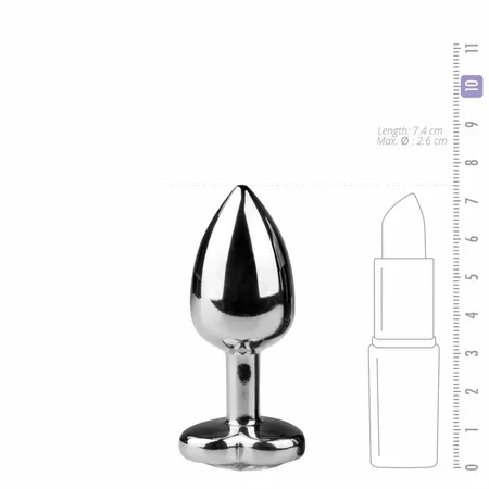 EasyToys Aluminijumski čep Srčani kristal Srednji Srebrni Elegantan dizajn