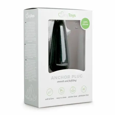 EasyToys Silikonski intimni čep L Crni - Ergonomski fleksibilan dizajn