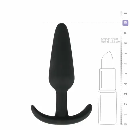 EasyToys Silikonski čep M - Fleksibilan anatomski intimni aksesoar, Crni