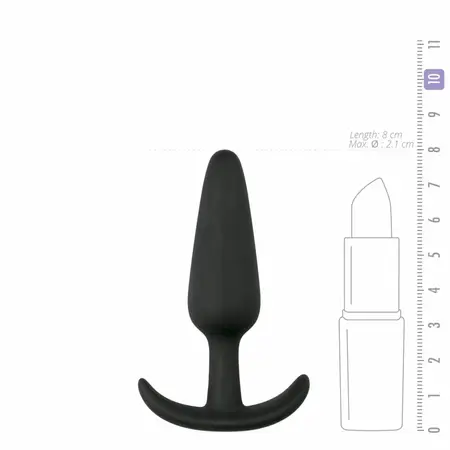EasyToys Silikonski čep S Crni - Kompaktni fleksibilni intimni aksesoar