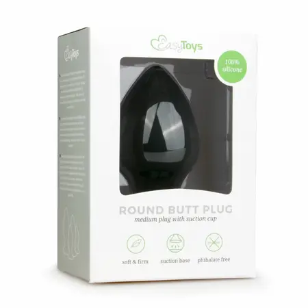 EasyToys Okrugli čep Crni XL - Silikonski intimni aksesoar sa usisnom bazom