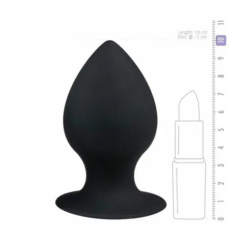 EasyToys Okrugli čep Crni XL - Silikonski intimni aksesoar sa usisnom bazom