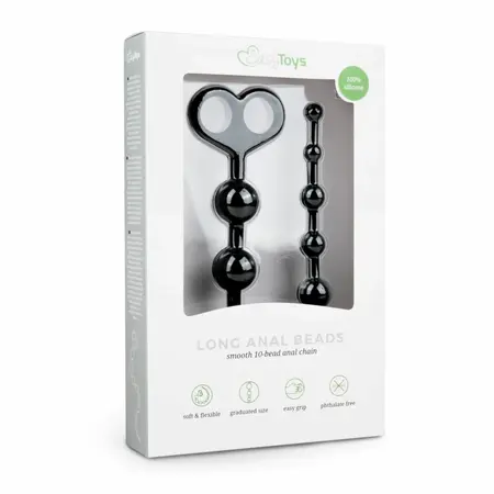 EasyToys Analne perle Crne 10-komadni fleksibilni silikonski lanac 34 cm