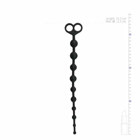 EasyToys Analne perle Crne 10-komadni fleksibilni silikonski lanac 34 cm