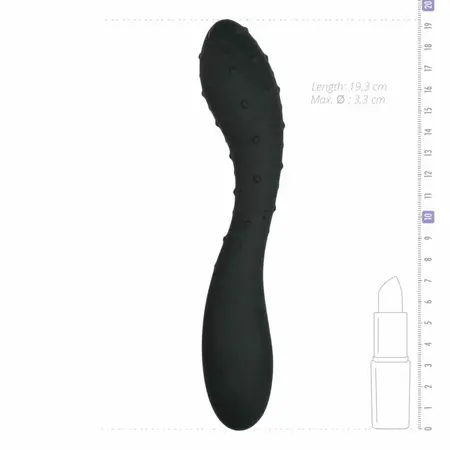 Sinner Gear Zakrivljeni silikonski model sa stimulativnom površinom Crni 20cm