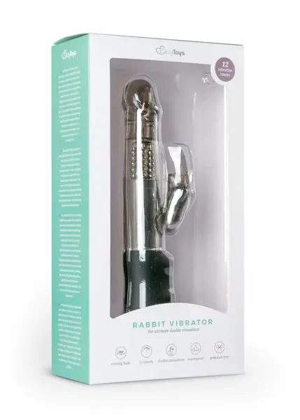 EasyToys Black Dual-Akcioni Silikonski Vibrator 12 Načina Vodootporan