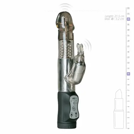 EasyToys Black Dual-Akcioni Silikonski Vibrator 12 Načina Vodootporan